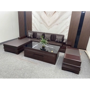 Bộ sofa gỗ nệm cao cấp - Mẫu 03