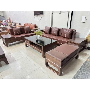 Bộ sofa gỗ nệm cao cấp - Mẫu 04