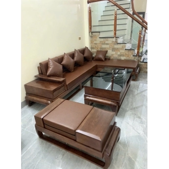 Bộ sofa gỗ nệm cao cấp - Mẫu 01