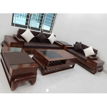 Bộ sofa gỗ nệm cao cấp - Mẫu 05
