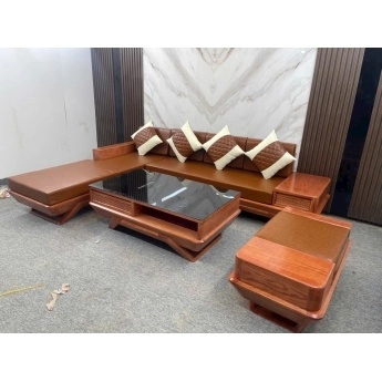 Bộ sofa gỗ nệm cao cấp - Mẫu 06