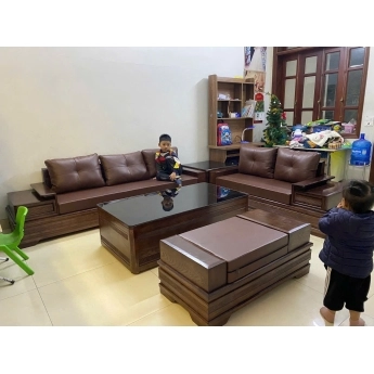 Bộ sofa gỗ nệm cao cấp - Mẫu 07