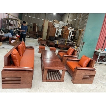 Bộ sofa gỗ nệm cao cấp - Mẫu 08