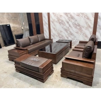 Bộ sofa gỗ nệm cao cấp - Mẫu 10