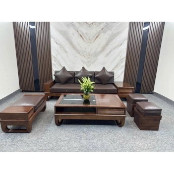 Bộ sofa gỗ nệm cao cấp - Mẫu 11