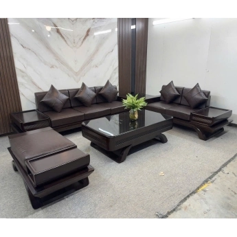 Bộ sofa gỗ nệm cao cấp - Mẫu 13